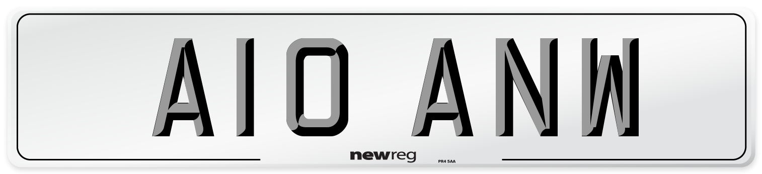 A10 ANW Number Plate from New Reg
